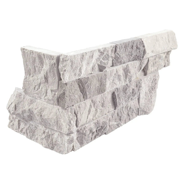 Luna Gray Split Face Corner Marble Pavers 6x18