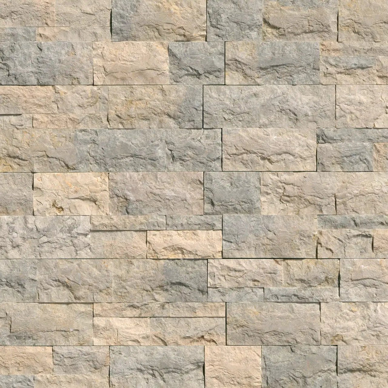 Ocean Blue Split Face Marble Pavers 9x24 by MSI Surfaces