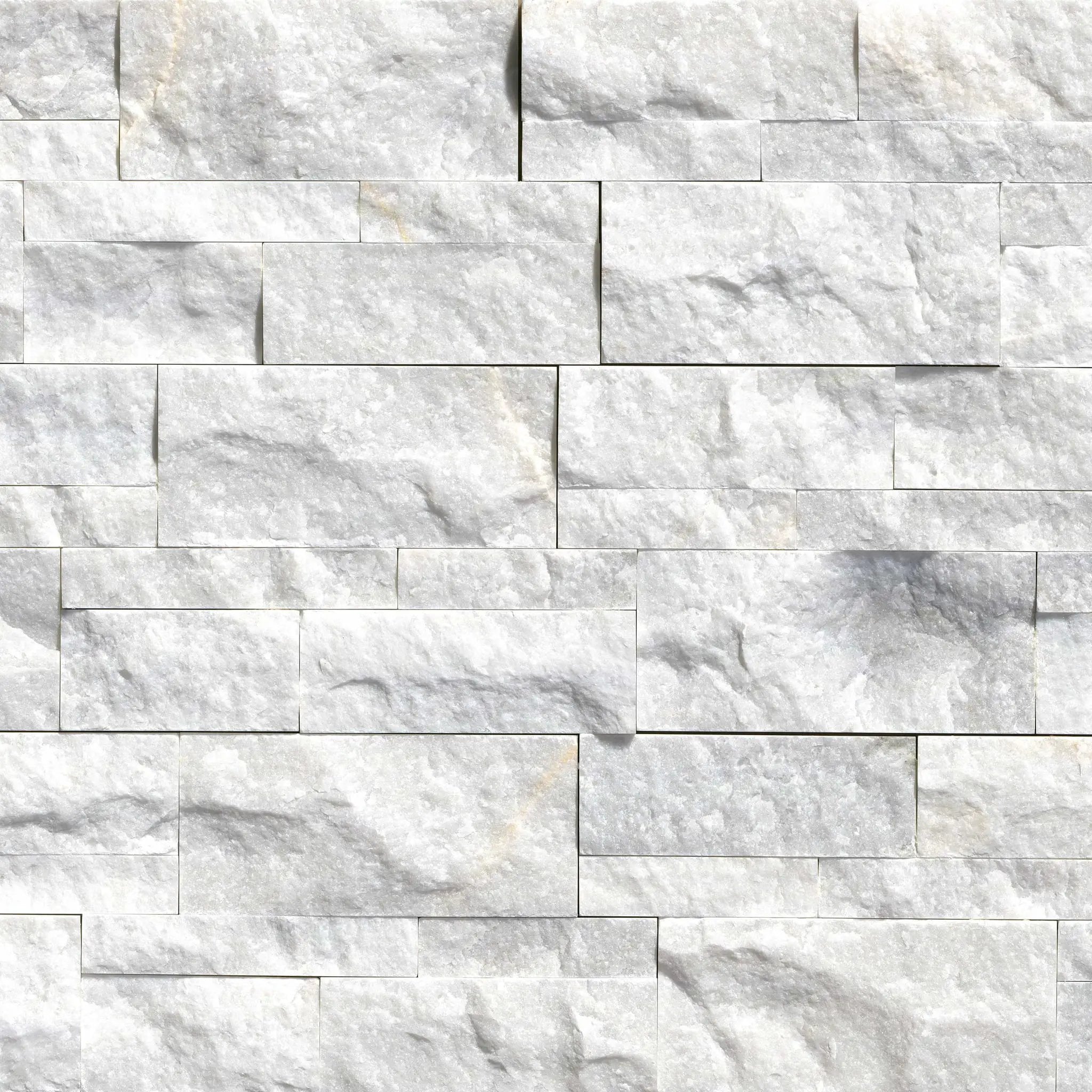 Sierra White Split Face Marble Pavers 9x24 close up