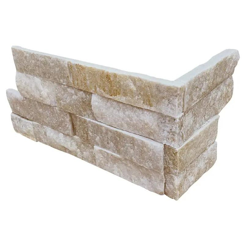 Arctic Golden Panel Split Face Quartzite Pavers 6x12 close up