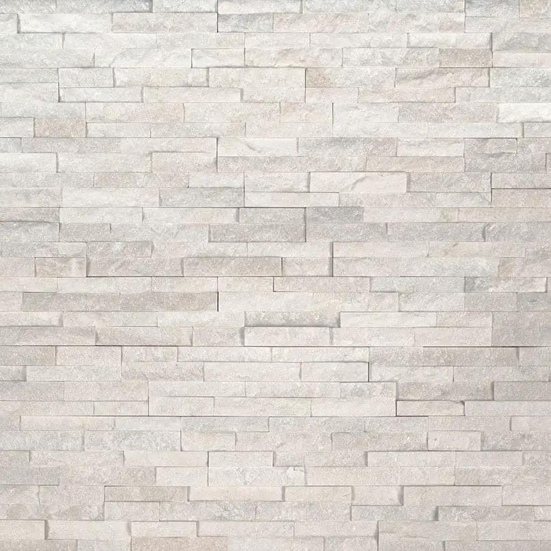 Arctic White Mini Split Face Marble Pavers 4.5x16 by MSI Surfaces