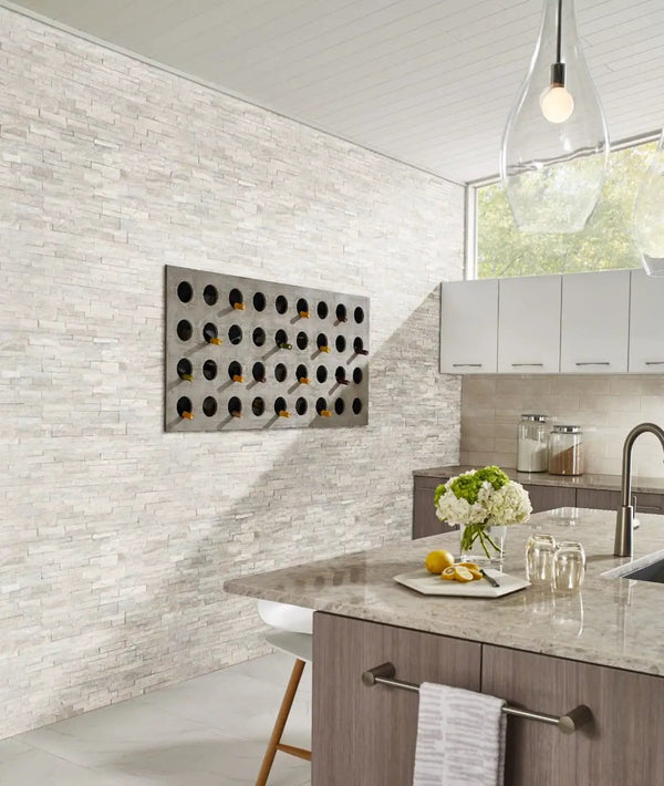 Arctic White Mini Split Face Marble Pavers 4.5x16, photo 2 of 3