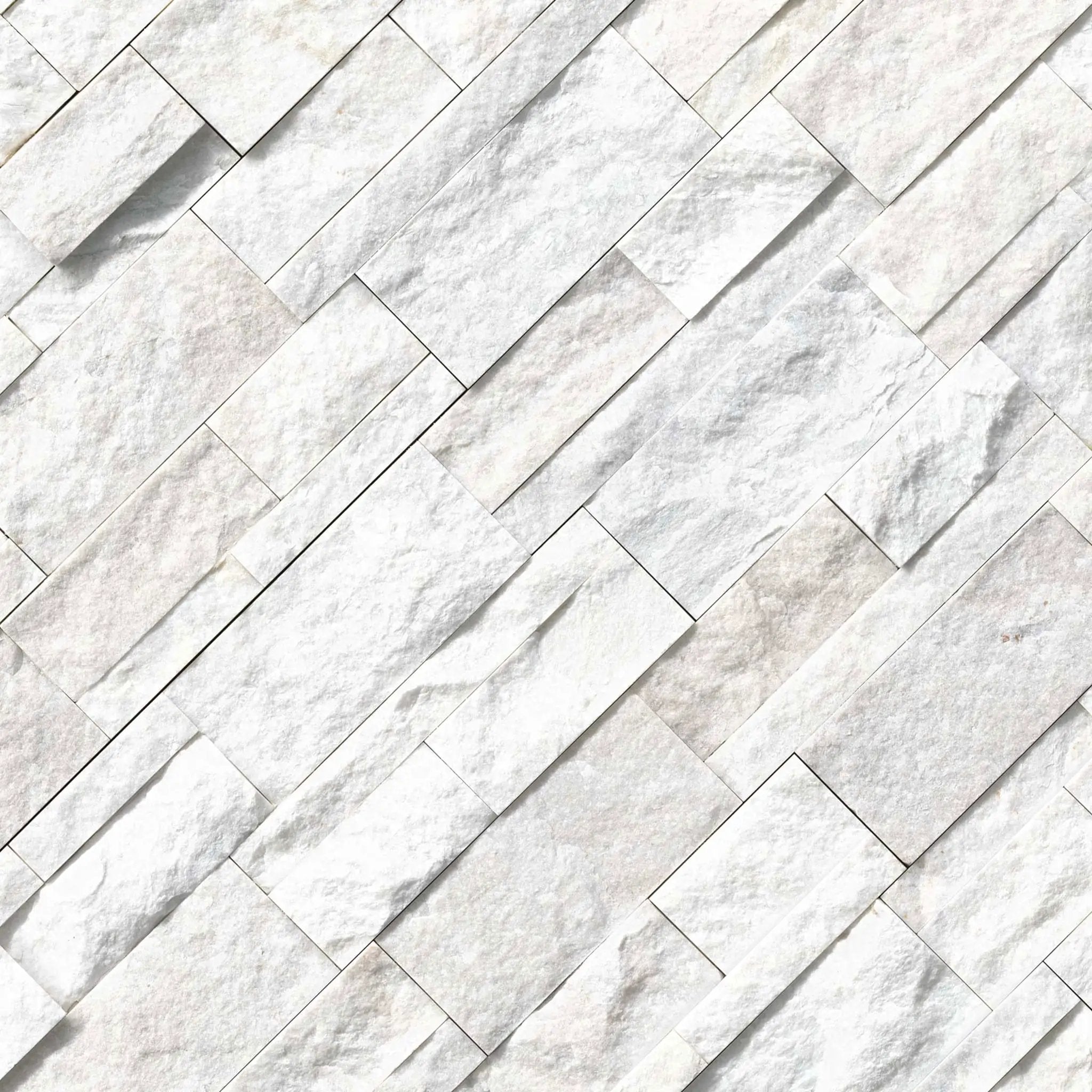Arctic White Xl Split Face Corner Quartzite Pavers 9x12 angled view