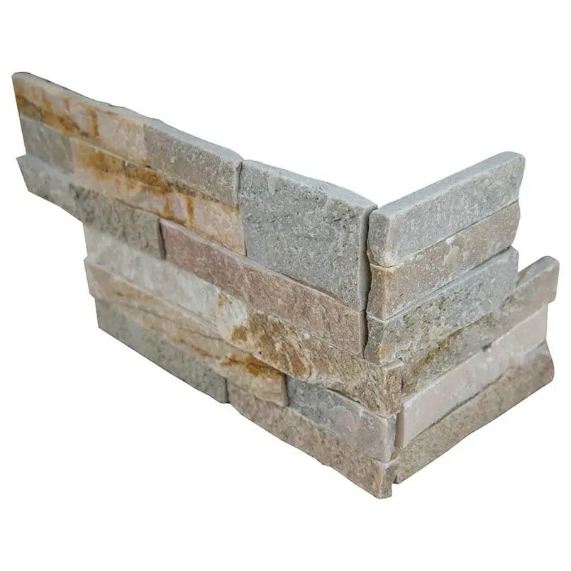 Golden Honey Split Face Corner Quartzite Pavers 6x12 by MSI Surfaces