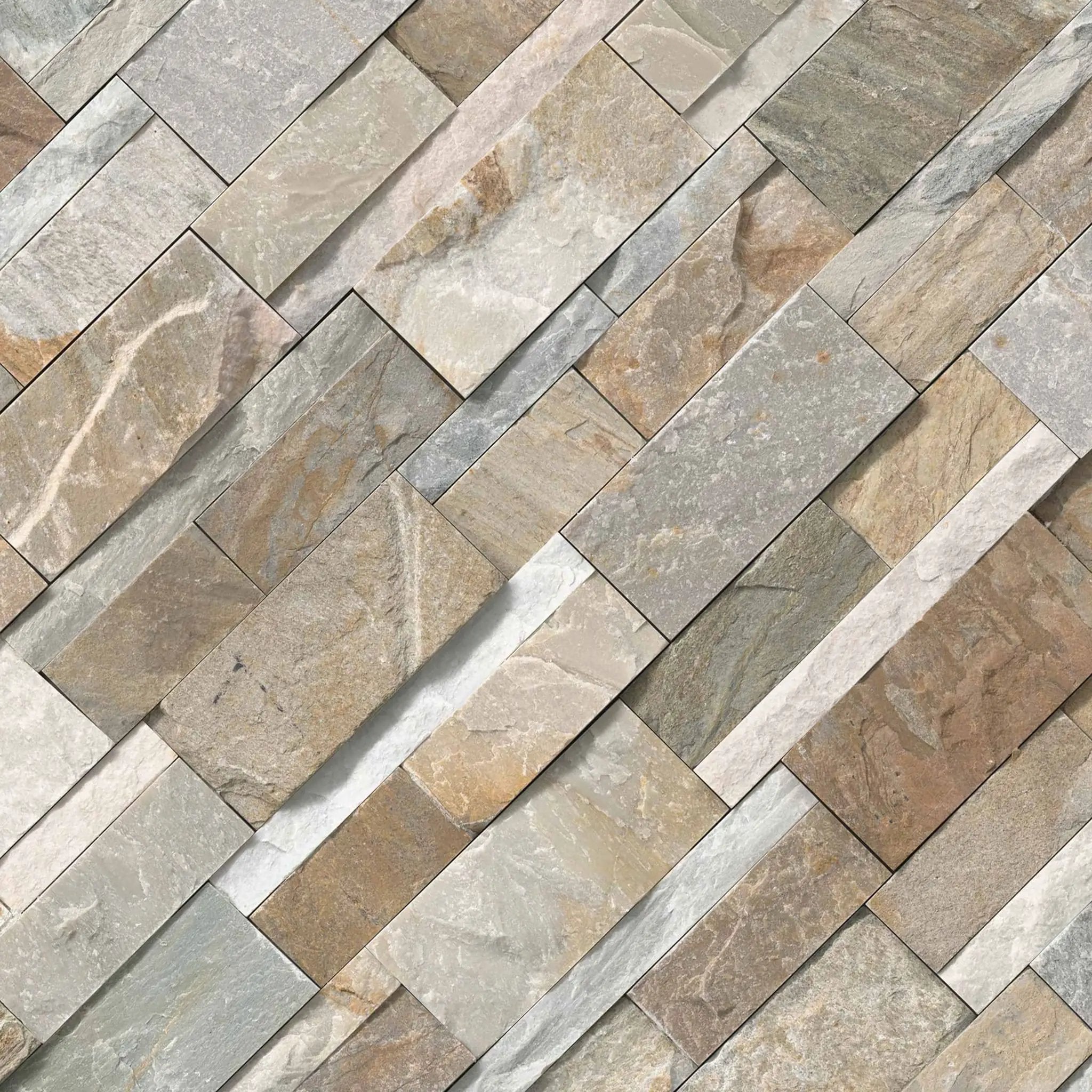 Golden Honey Xl Split Face Corner Quartzite Pavers 9x12 angled view