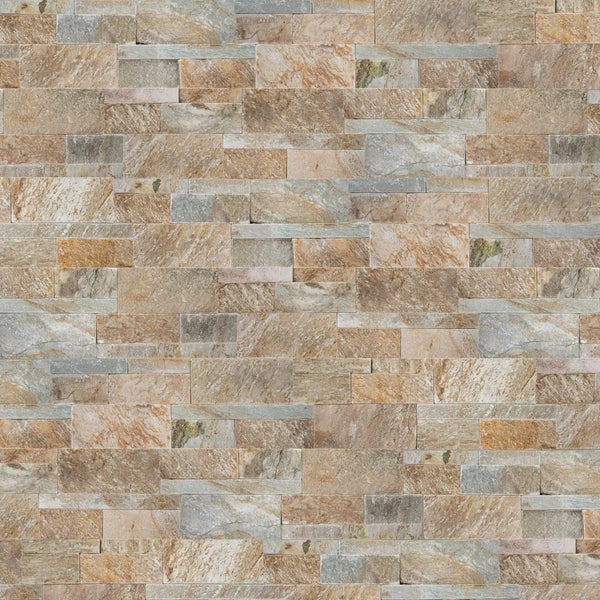 Golden Honey Xl Split Face Quartzite Ledger Panel 9x24