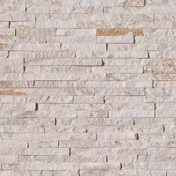 Royal White Split Face Quartzite Ledger Panel 6x24