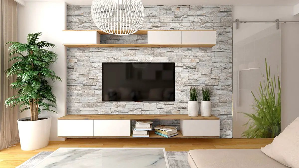 Royal White Xl Split Face Corner Quartzite Pavers 9x12 in a finished room