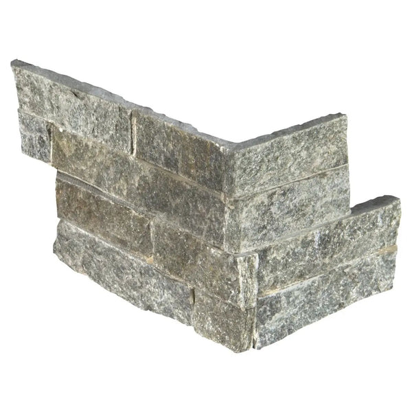 Sage Green Split Face Corner Quartzite Pavers 6x12