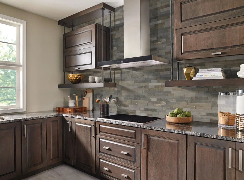 Sedona Grey Split Face Quartzite Pavers 6x24 in a finished room