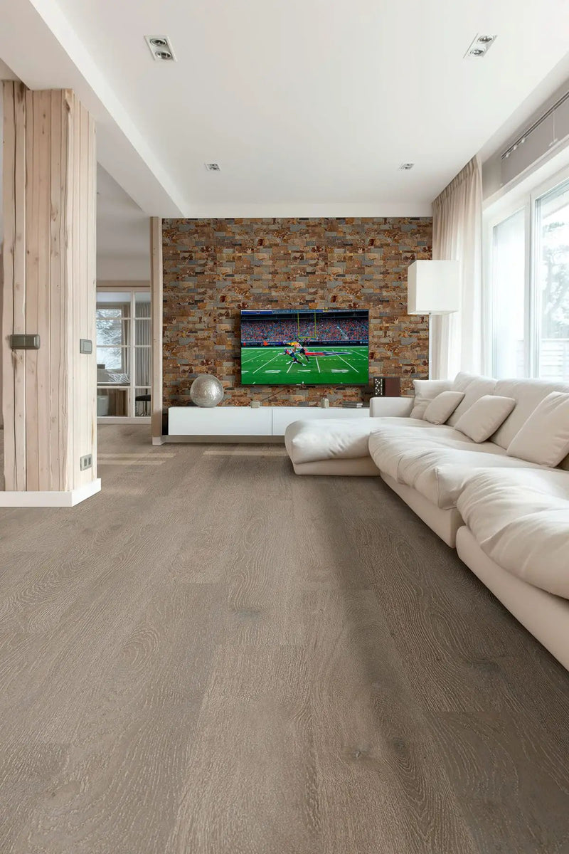 California Gold Xl Split Face Slate Pavers 9x24 in a finished room