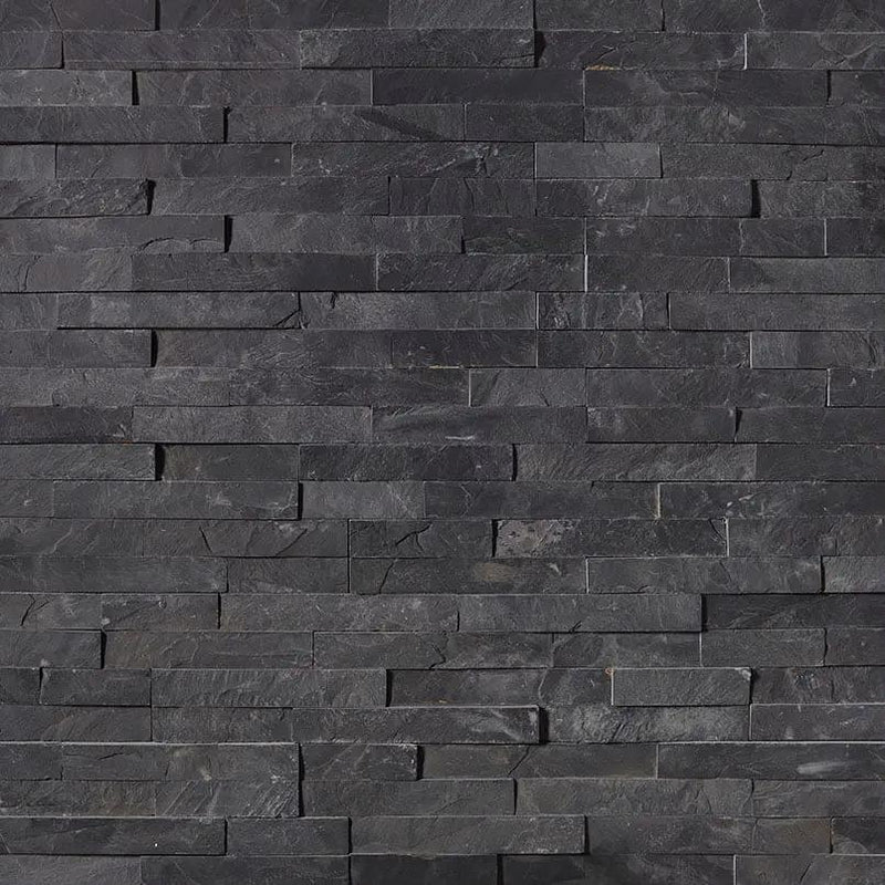 Premium Black Polished Granite Pavers 6x24 close up