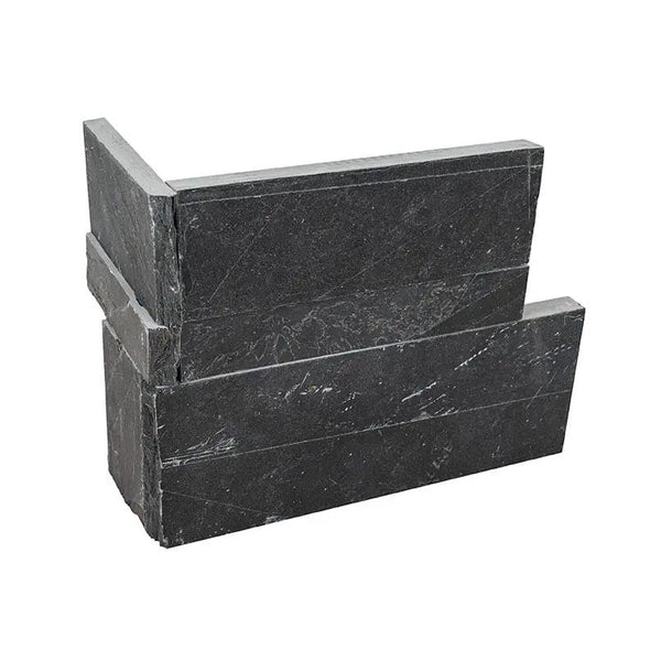 Premium Black Xl Split Face Corner Slate Pavers 9x12