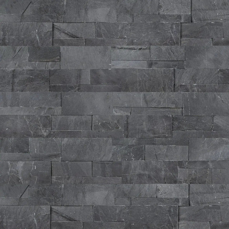 Premium Black Xl Split Face Slate Pavers 9x24 close up