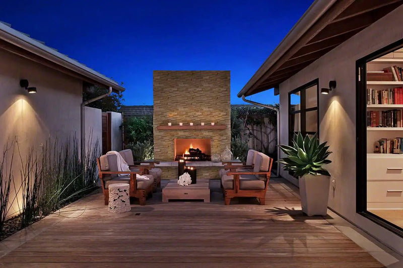 Casa Blend 3d Honed Travertine Pavers 6x12 in a finished room