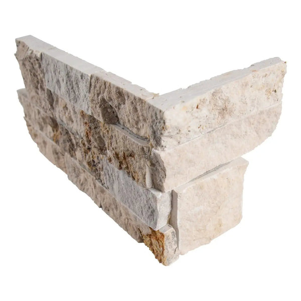 Philadelphia Split Face Corner Travertine Pavers 6x12
