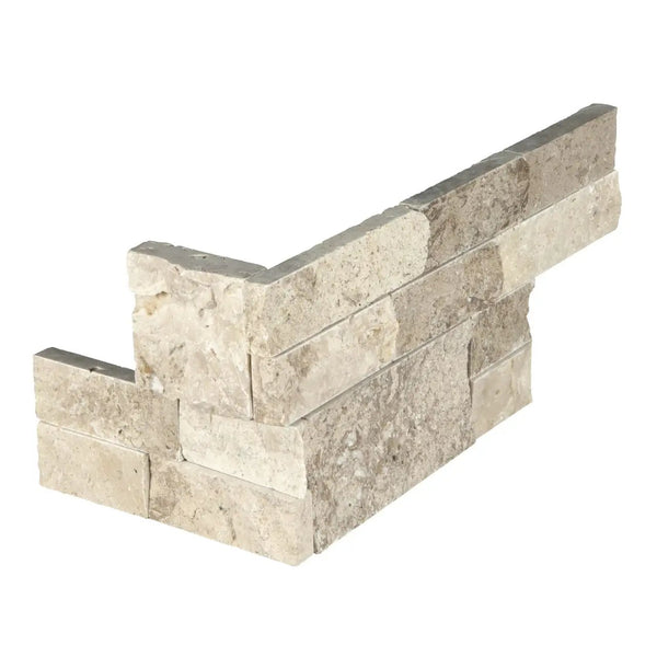 Roman Beige Split Face Corner Travertine Pavers 6x12