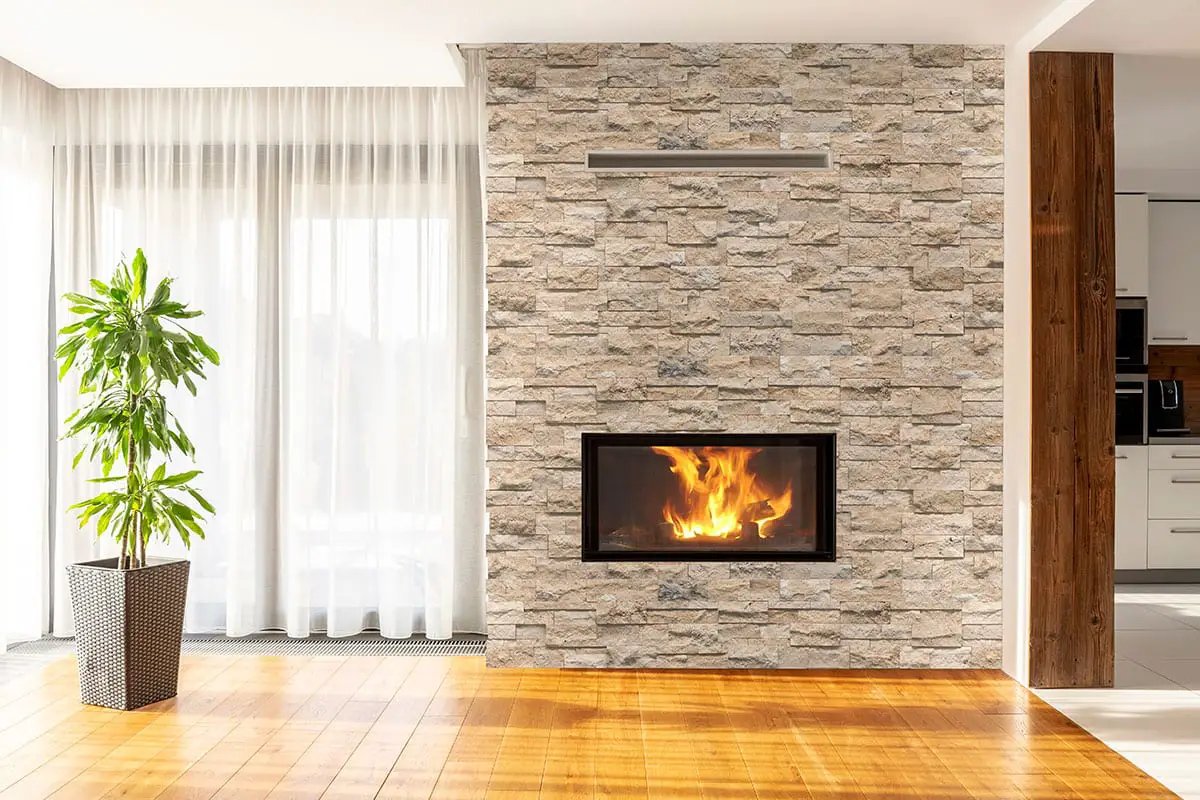 Roman Beige Xl Split Face Corner Travertine Pavers 9x12 in a finished room