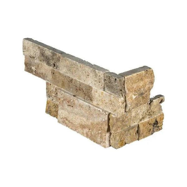 Tuscany Scabas Split Face Corner Travertine Pavers 6x12