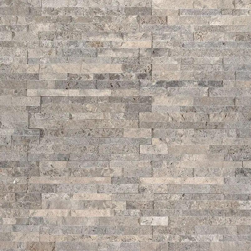 Silver Travertine Split Face Pavers 4.5x16 by MSI Surfaces