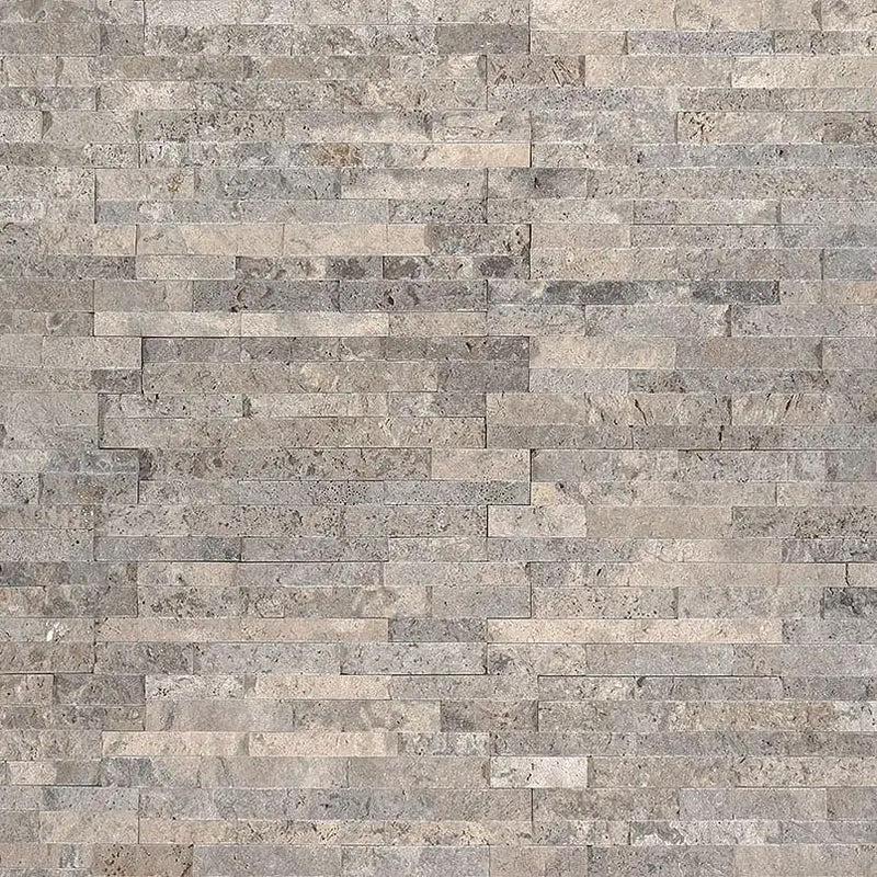 Silver Travertine Split Face Pavers 4.5x16 by MSI Surfaces