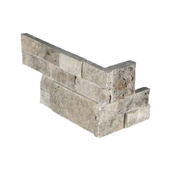 Silver Travertine Split Face Pavers 6x12