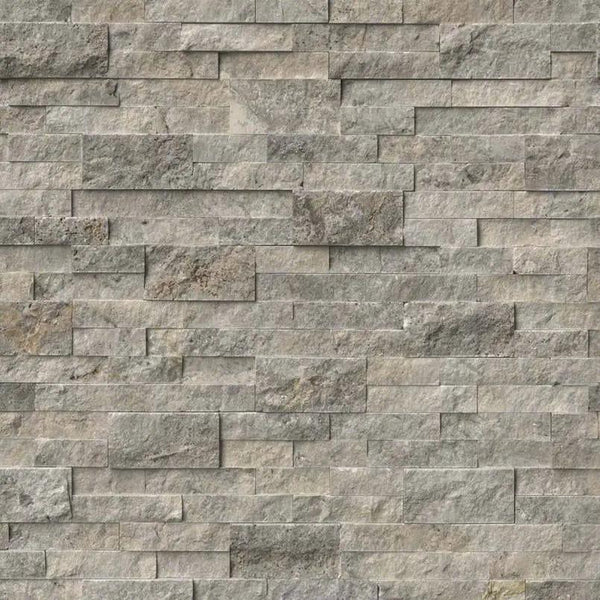 Silver Travertine Split Face Pavers 6x24