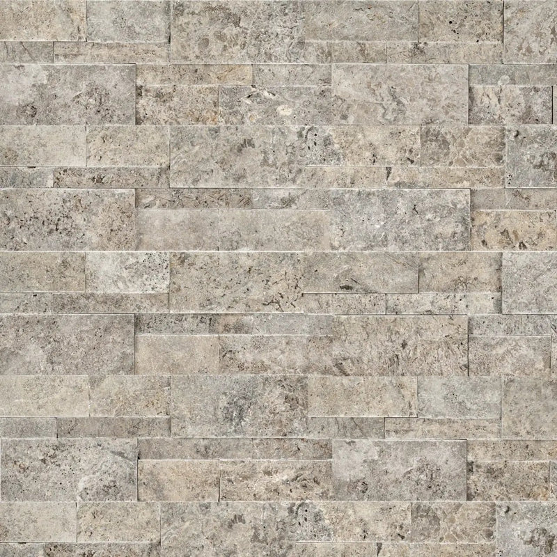 Silver Travertine Xl Split Face Pavers 9x24 by MSI Surfaces