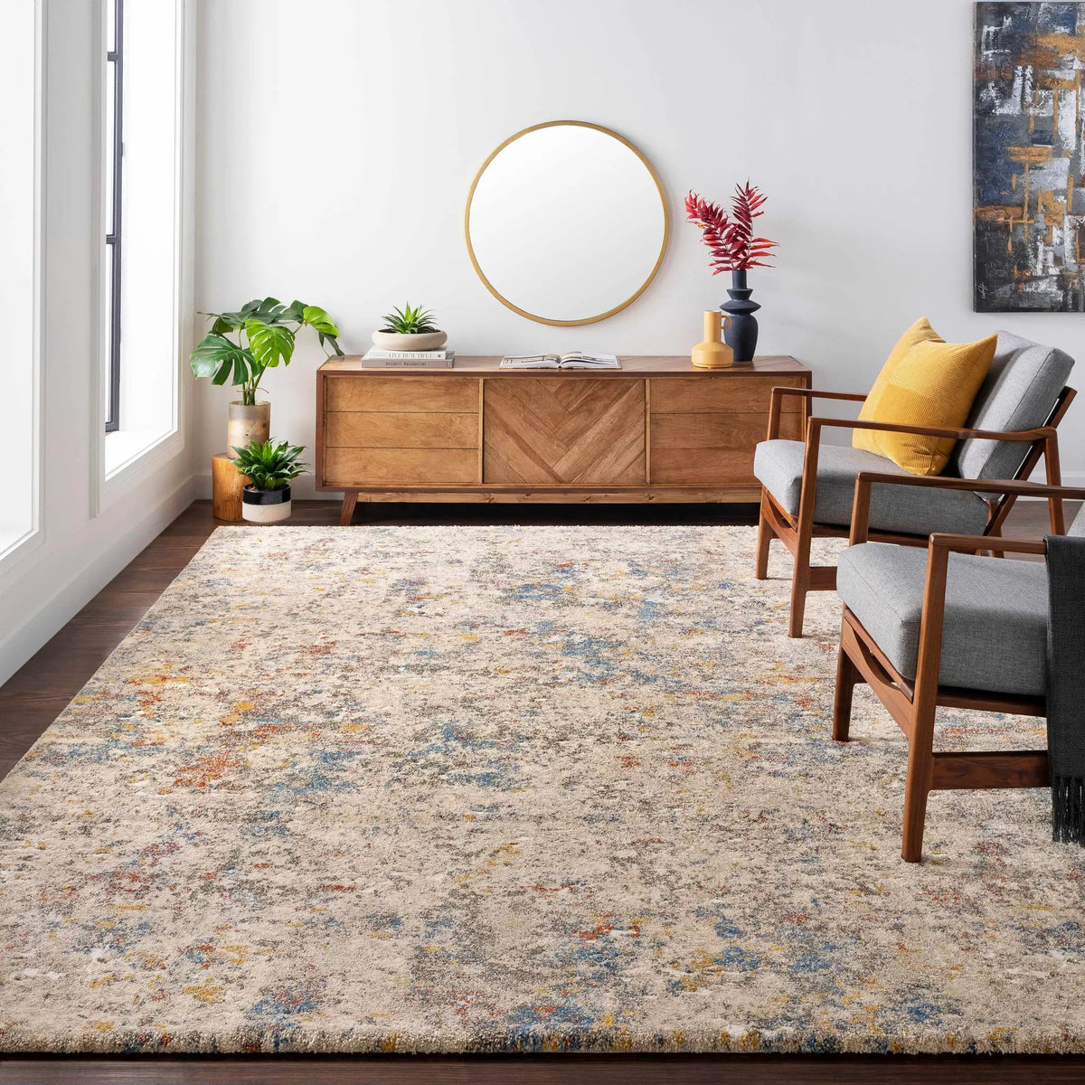 Rock Pattern Thick Area Rug, installed in a room 2