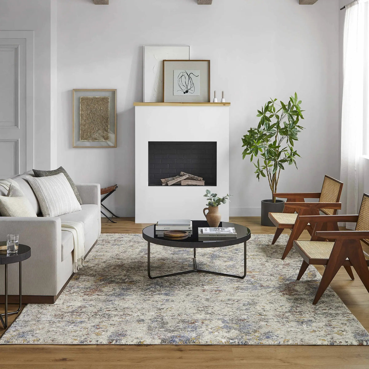 Rock Pattern Thick Area Rug, installed in a room 3