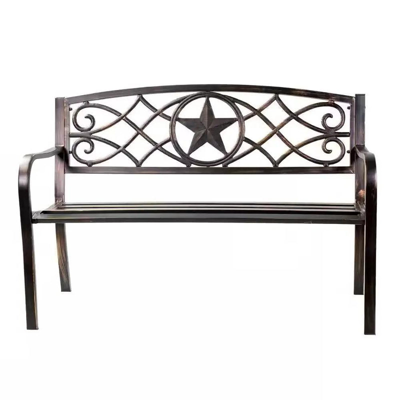 Powder Coated Steel 4-ft. Outdoor Patio Garden Bench in Bronze Metal Finish by HomePacific