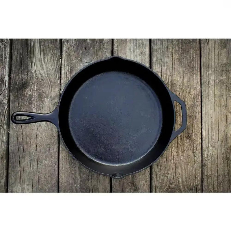 12-inch Cast Iron Skillet Frying Pan with Pour Spout - Made in the USA by HomePacific