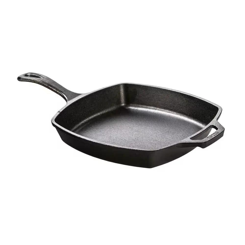 10.5-inch Square Cast Iron Skillet Frying Pan - Made in USA by HomePacific