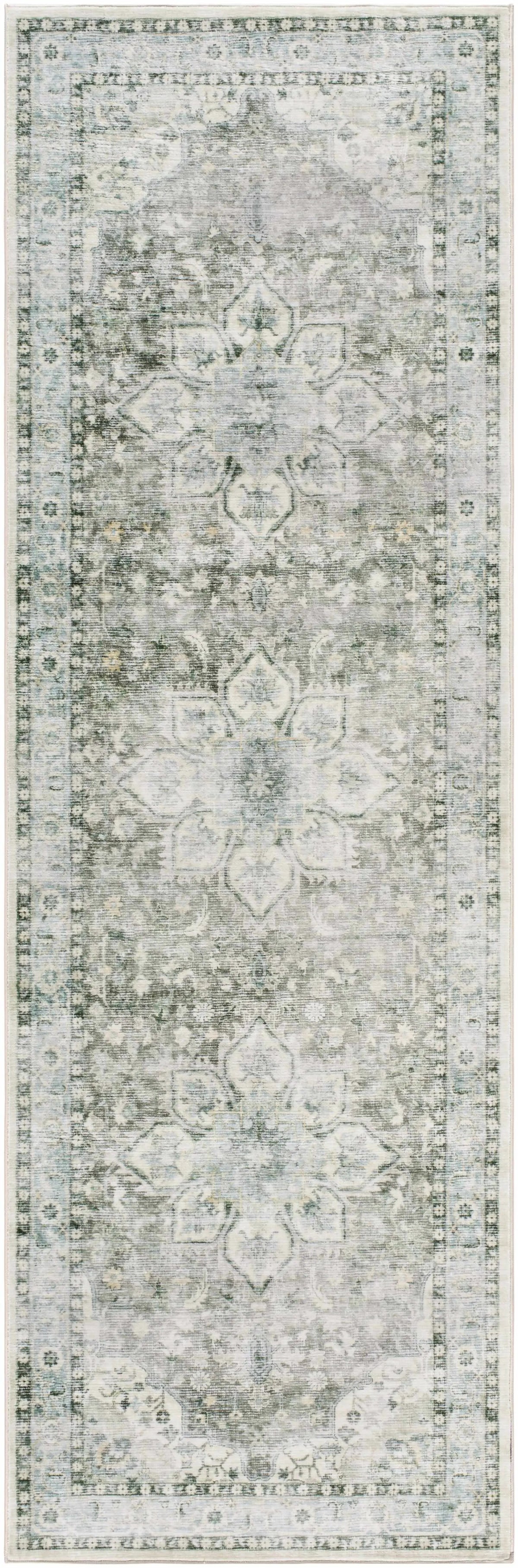 Lotan Green Medallion Washable Area Rug, photo 3 of 4