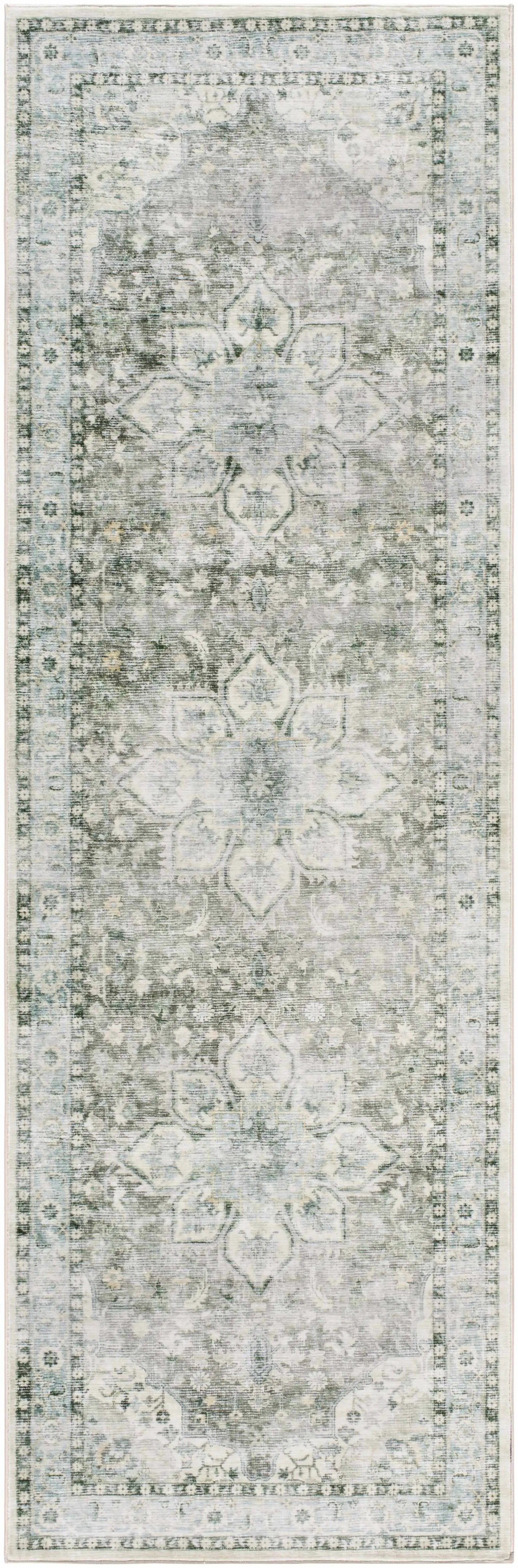 Lotan Green Medallion Washable Area Rug by Boutique Rugs