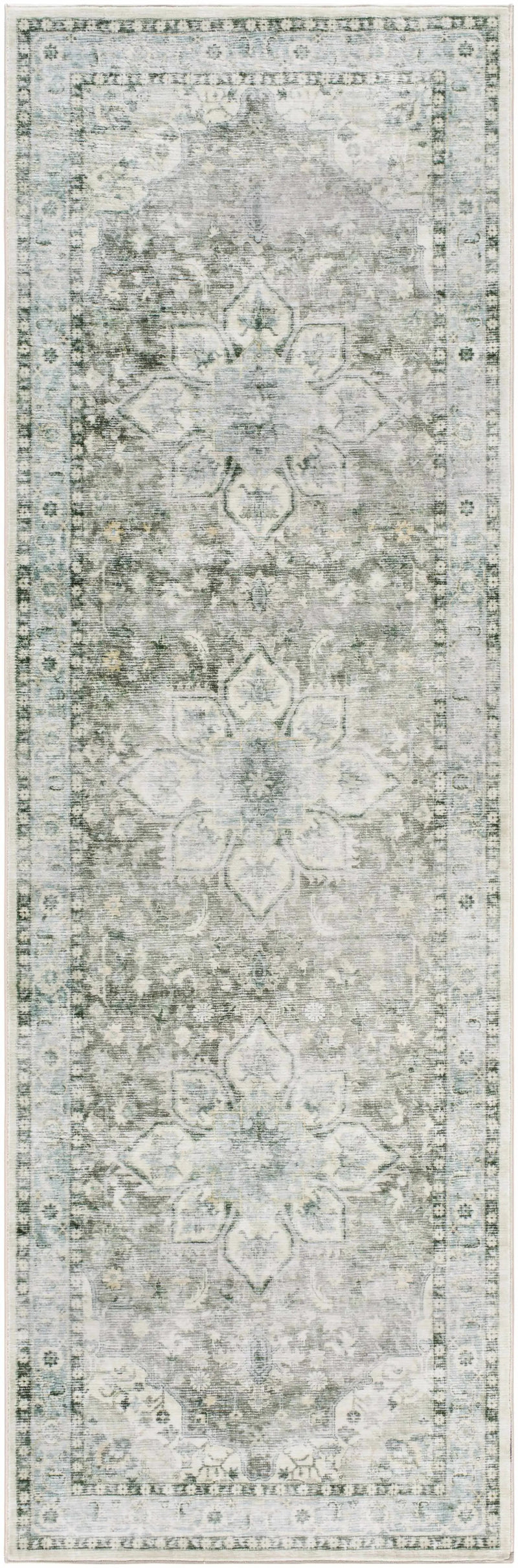 Lotan Green Medallion Washable Area Rug by Boutique Rugs