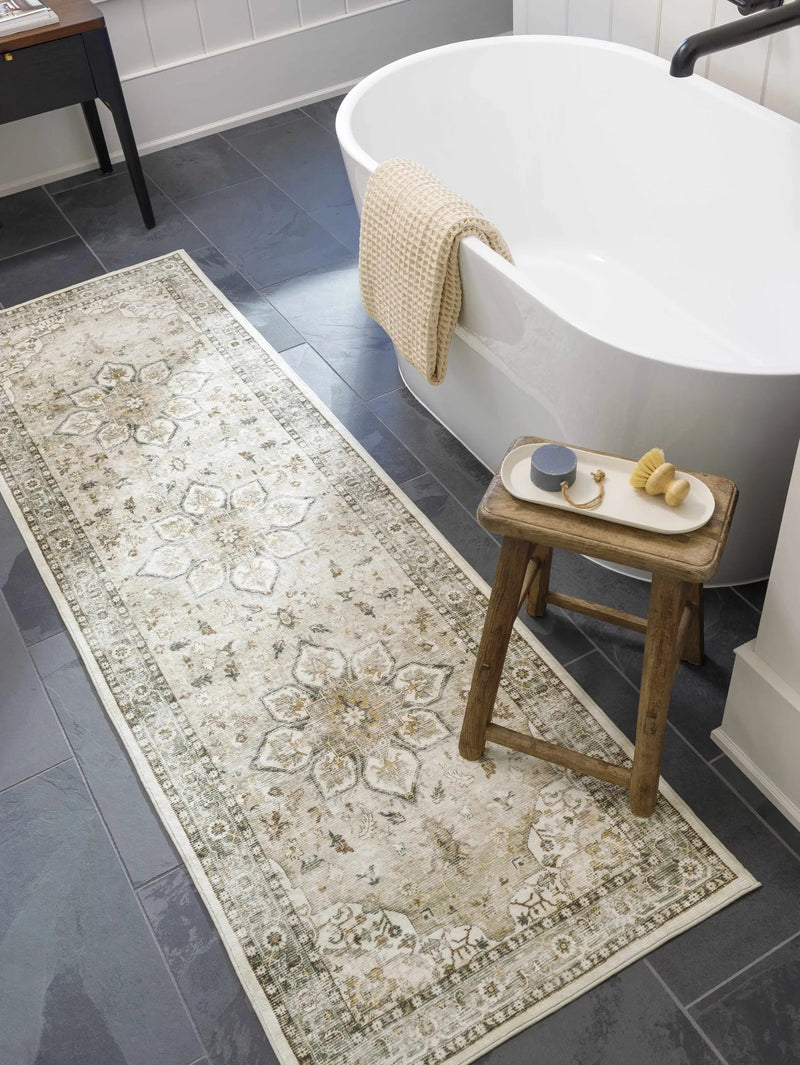 Lotan Sage Medallion Washable Area Rug by Boutique Rugs