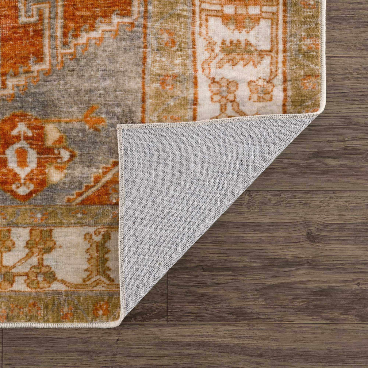 Kullar Orange Washable Area Rug, photo 6 of 12