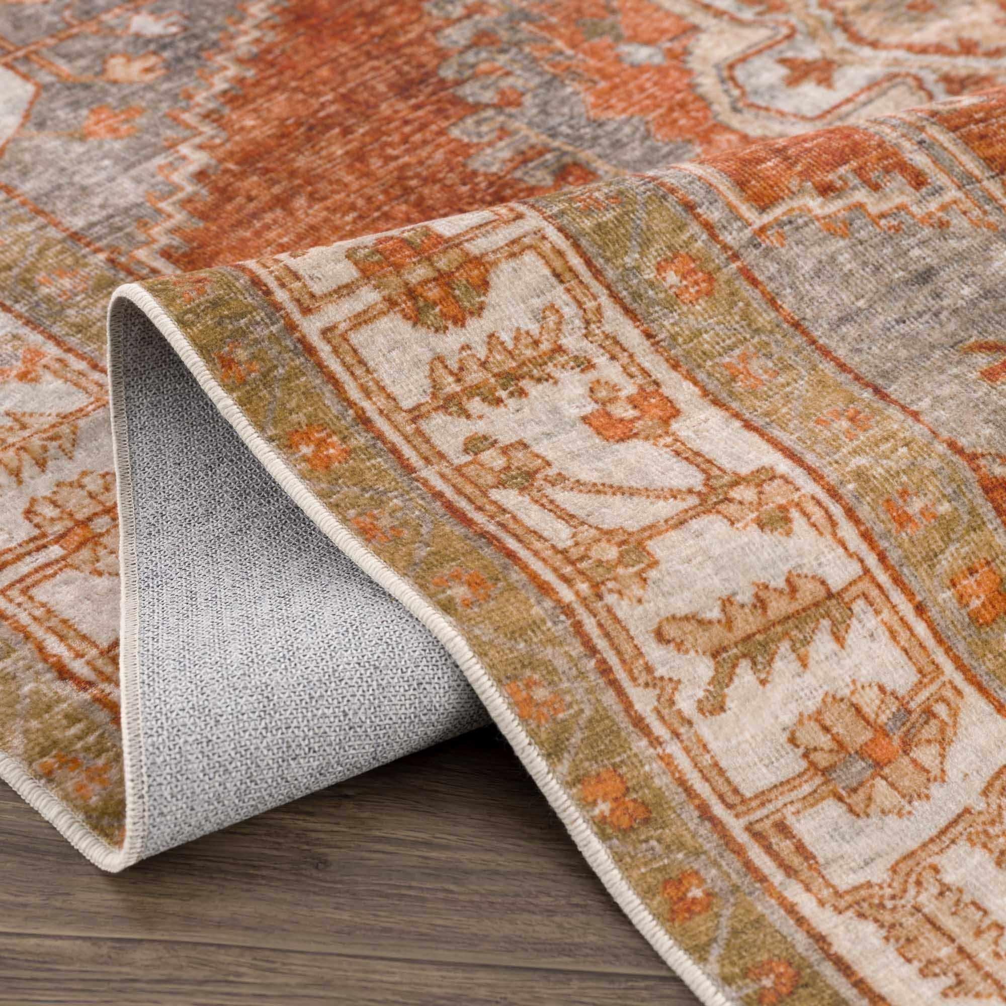 Kullar Orange Washable Area Rug by Boutique Rugs
