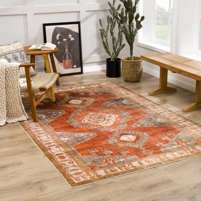 Kullar Orange Washable Area Rug by Boutique Rugs