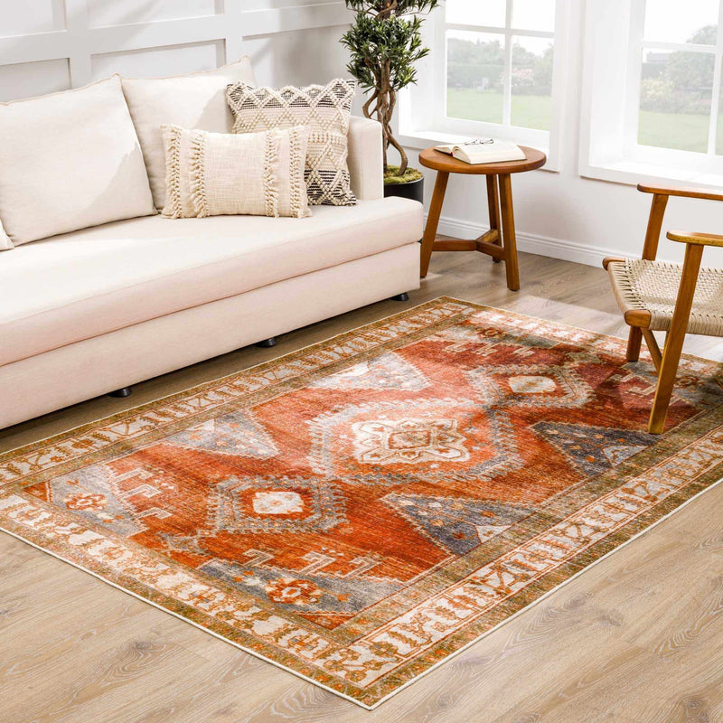 Kullar Orange Washable Area Rug by Boutique Rugs