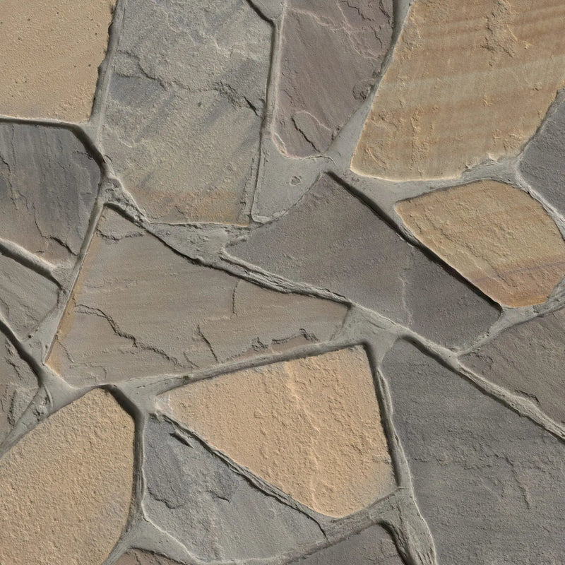 Durham Fall Fieldstone Split Face Sandstone Pavers angled view
