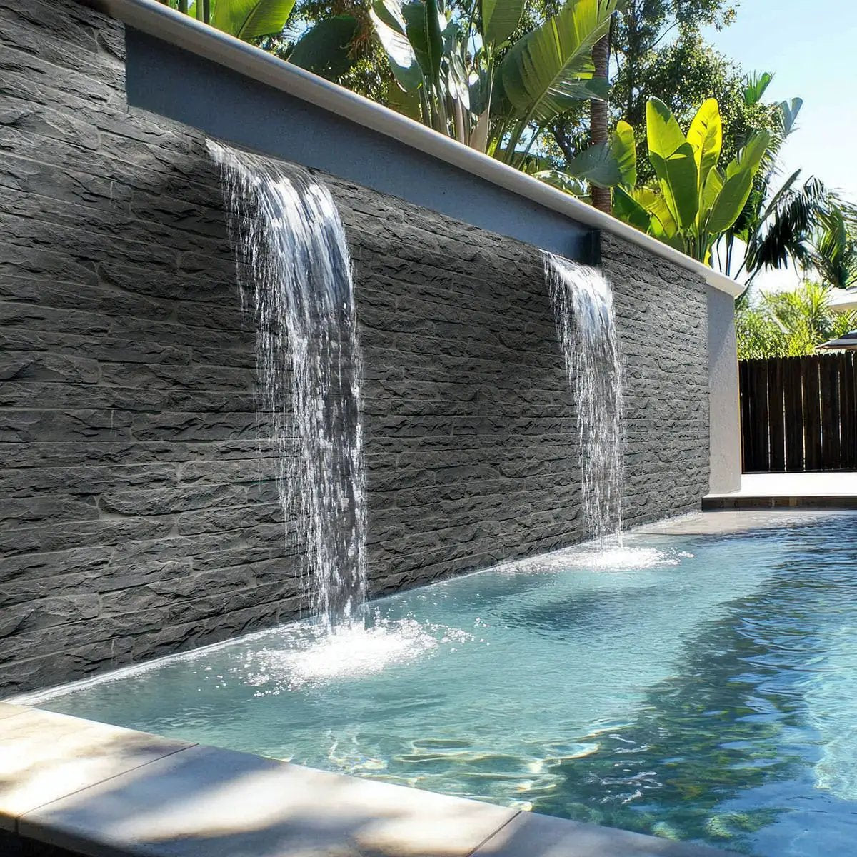 Midnight Canyon Ledgestone Natural Limestone Pavers COR in a finished room