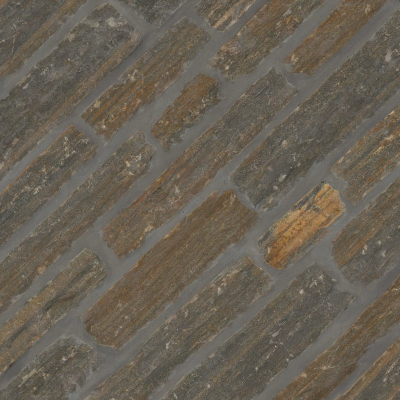 Bedford Brown Ledgestone Tumbled Marble Pavers angled view
