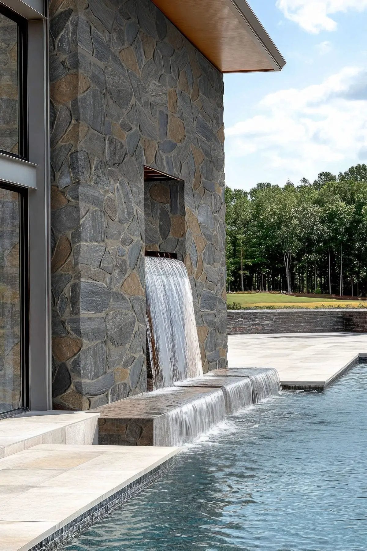 Metuchen Hills Fieldstone Natural Marble Pavers in a finished room