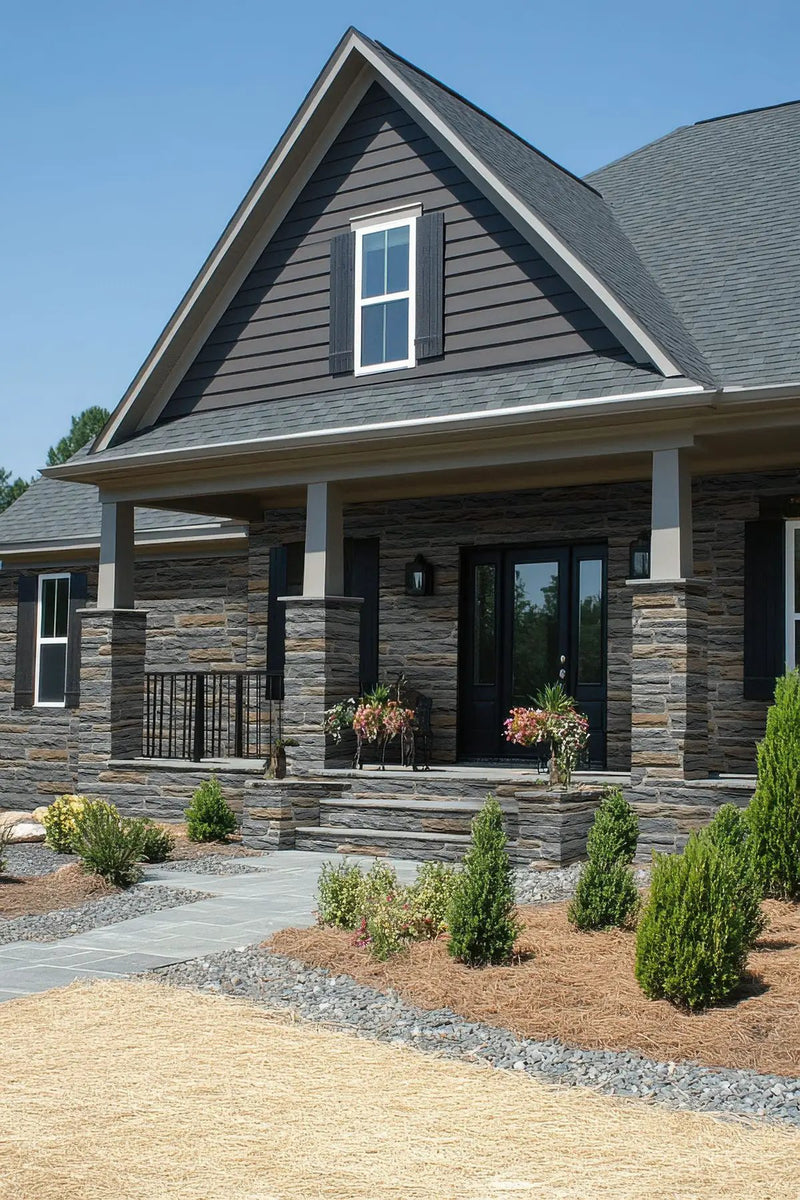 Metuchen Hills Ledgestone Natural Marble Pavers in a finished room