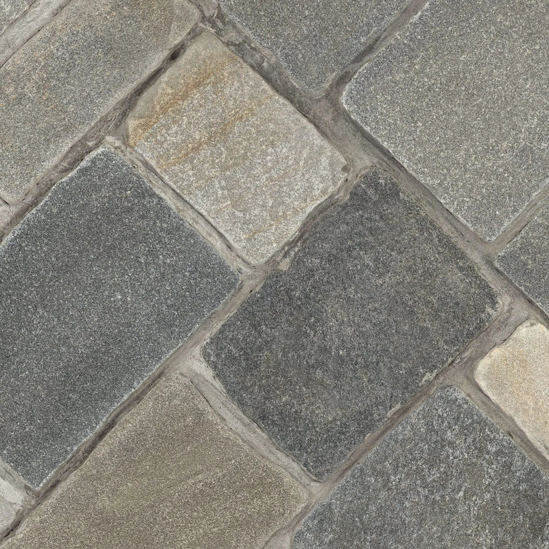 Colorado Springs Squares Rectangles Tumbled Split Face Quartzite Pavers Split Face by MSI Surfaces
