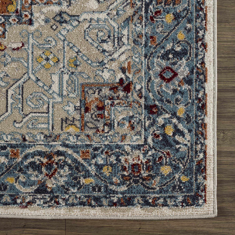 Cabacungan Blue & Rust Washable Area Rug - Clearance by Boutique Rugs