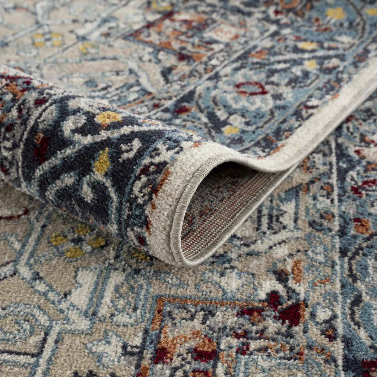 Cabacungan Blue & Rust Washable Area Rug - Clearance, photo 7 of 17