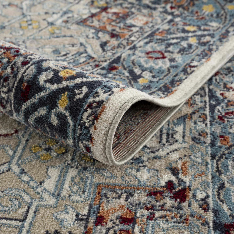 Cabacungan Blue & Rust Washable Area Rug by Hauteloom